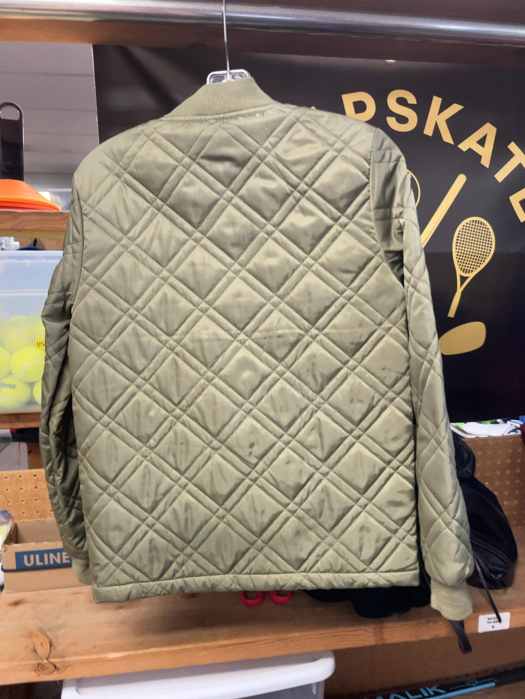 Topman Quilted Bomber Jacket Size XS Green