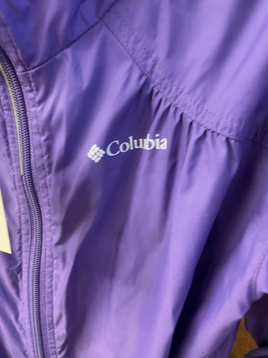 Columbia Hooded Rain Jacket Youth XL Purple