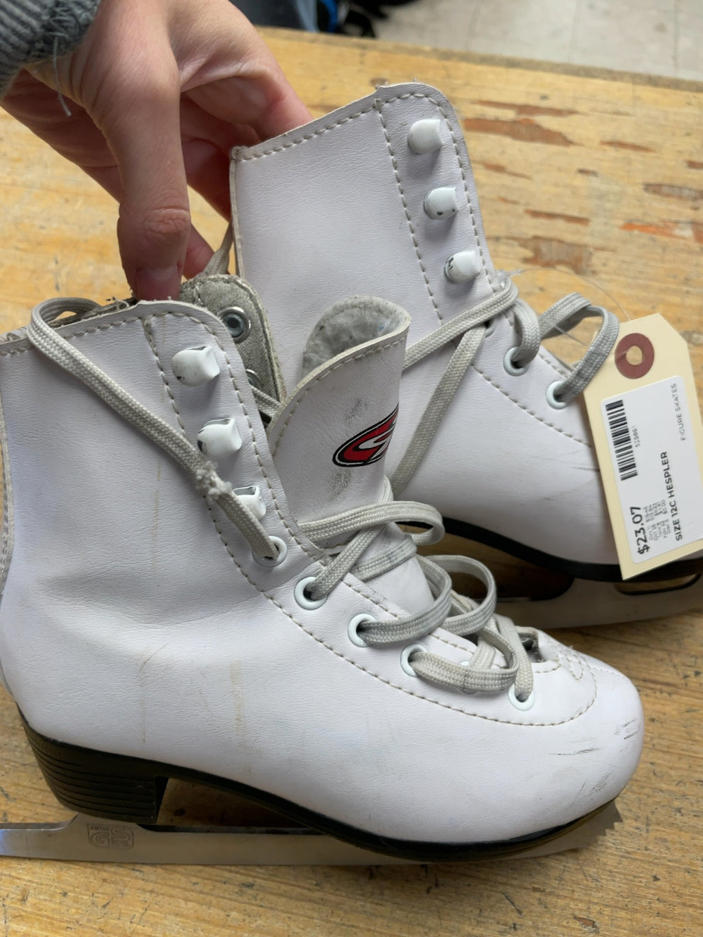 Hespeler Figure Skates Size 12C White