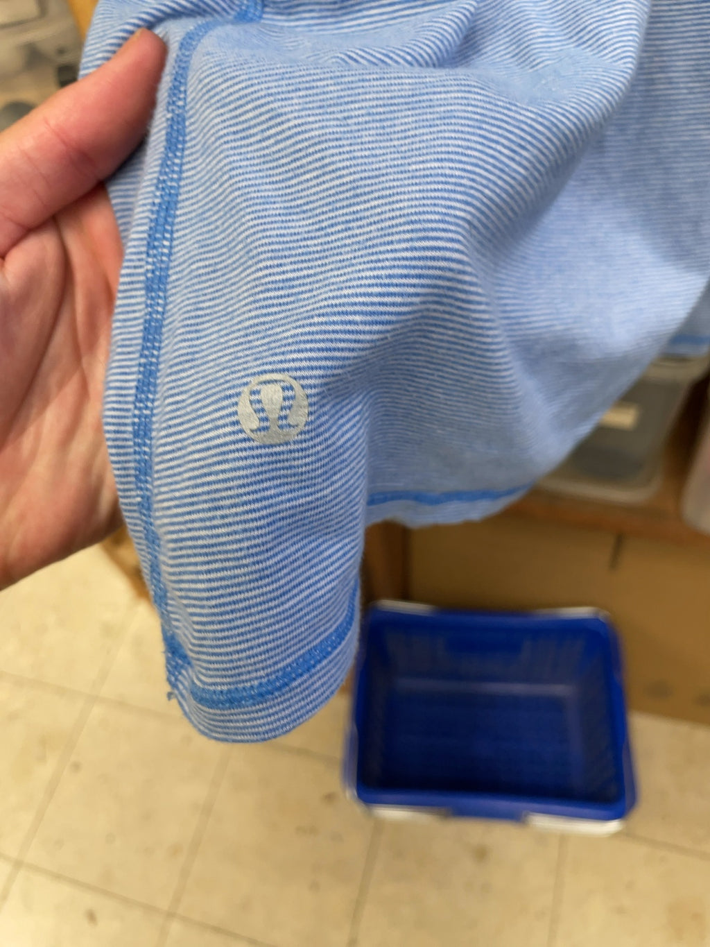 Lululemon Racerback Tank Top Size 8 Blue Striped