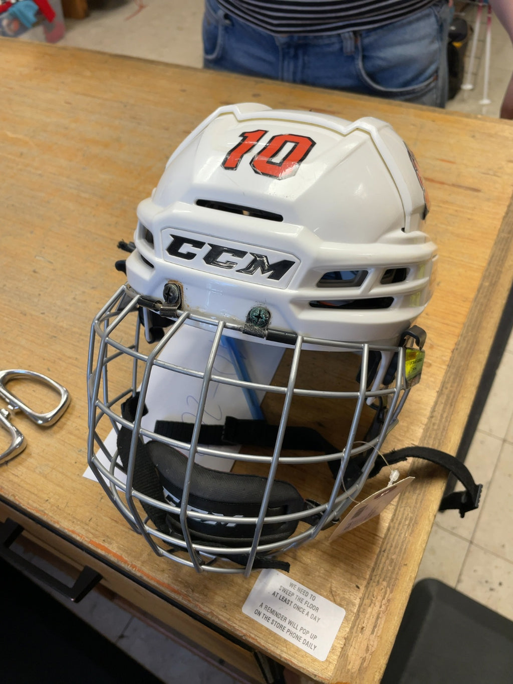 CCM Tacks 310 Size Small White Hockey Helmet with Cage