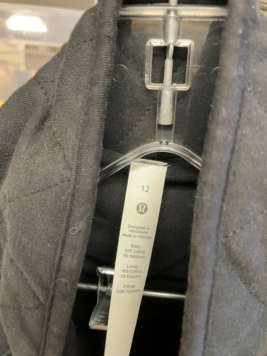 lululemon Quilted Jacket Size 12 Black