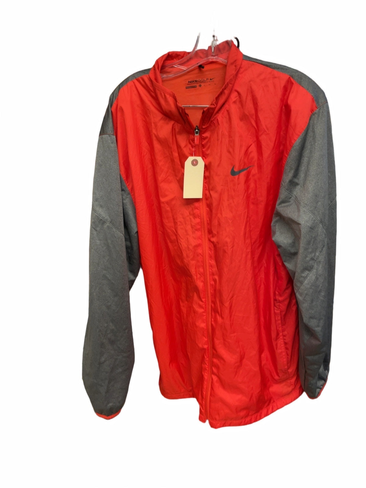 Nike Golf Full Zip Shell Jacket Size XL Red / Grey