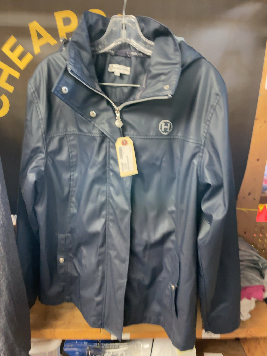 Harcour Hooded Rain Jacket Shell Size XL Navy