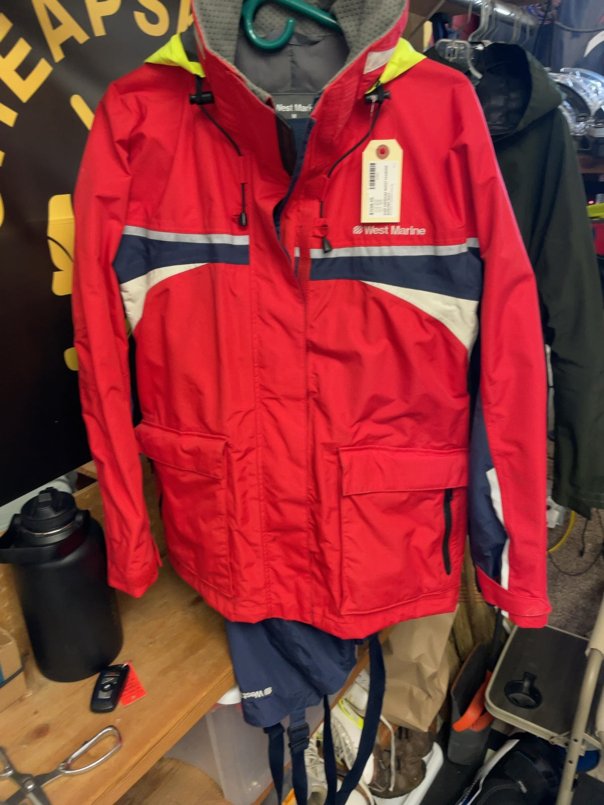 West Marine Sailing Suit Size M Red/Navy