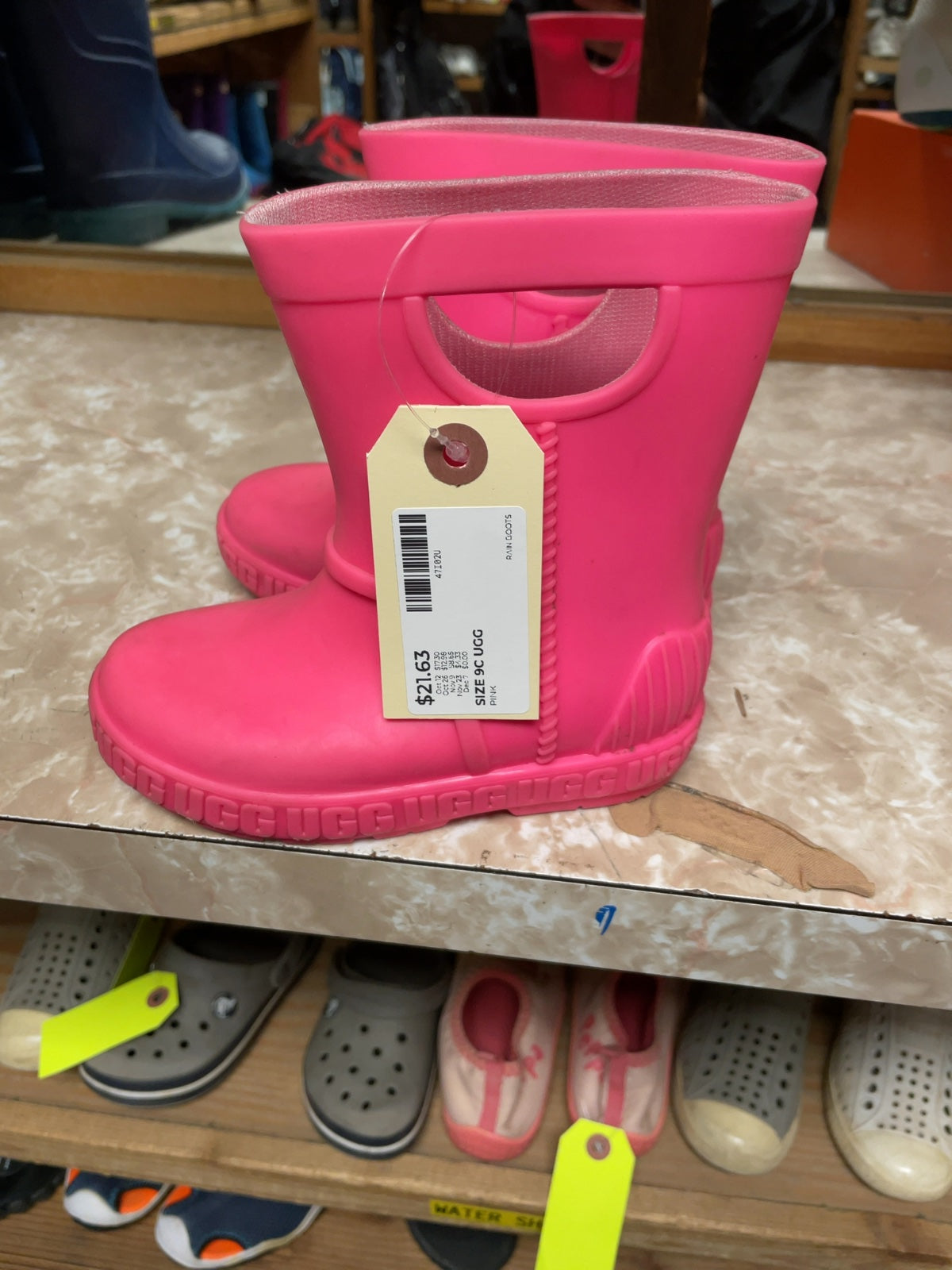 UGG Drizlita Rain Boots Size 9C Pink