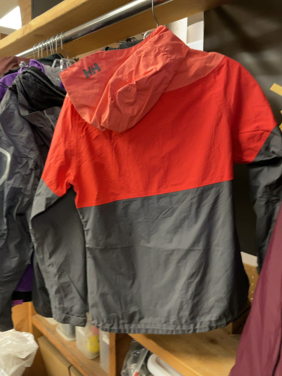 Helly Hansen Regular Rain Jacket Size M Pink and Grey