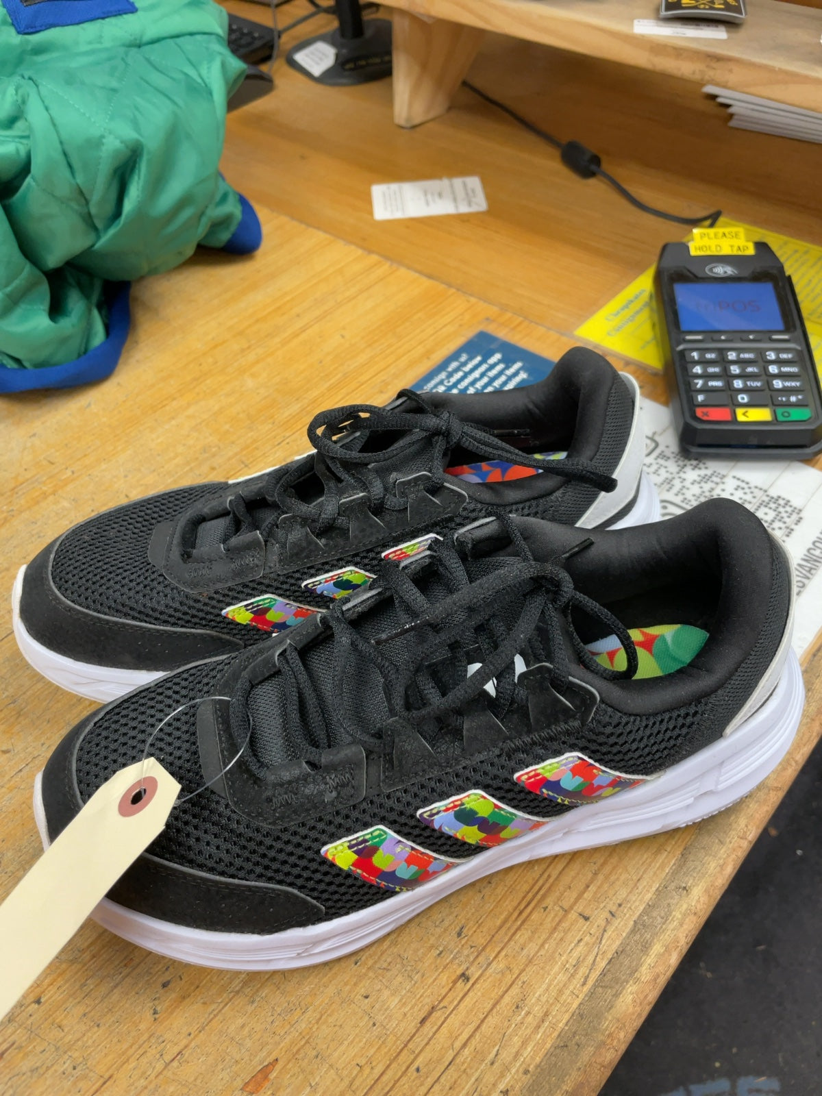 Adidas Size 8 Sneakers Black Multi