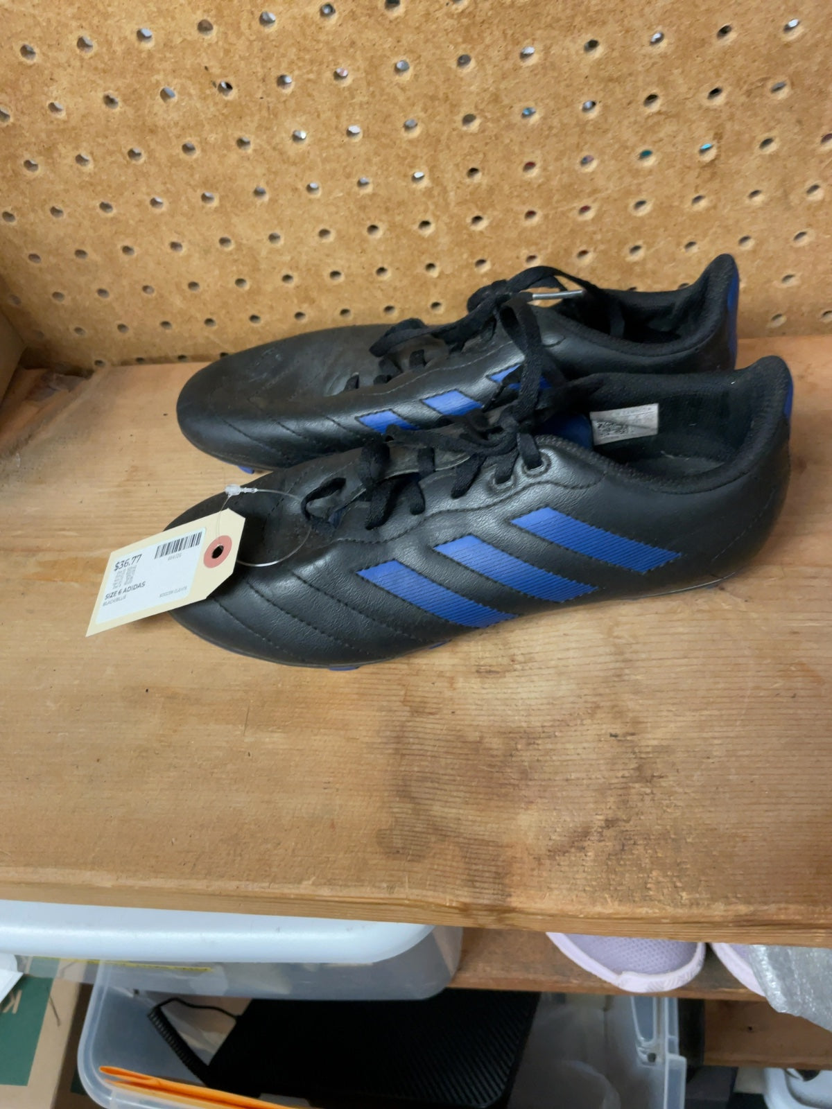 Adidas Soccer Cleats Size 6 US Black/Blue