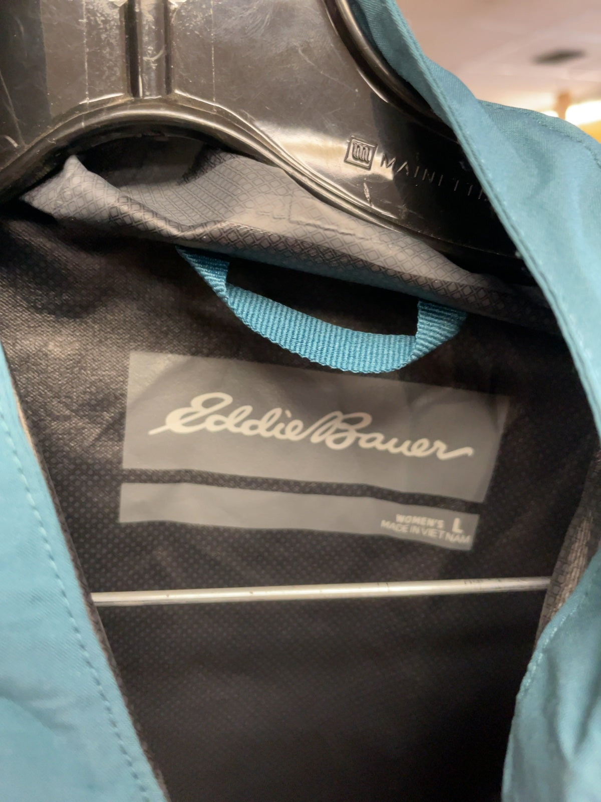 Eddie Bauer Women's Size L Hooded Rain Jacket Blue