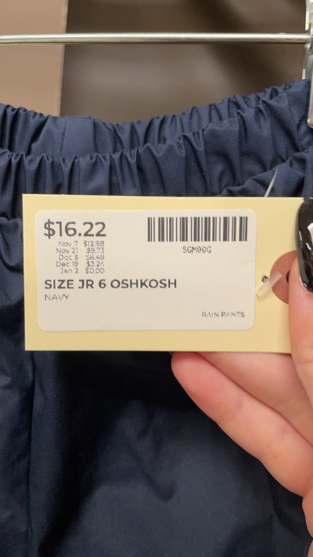 OshKosh B'gosh Rain Pants Size 6 Navy