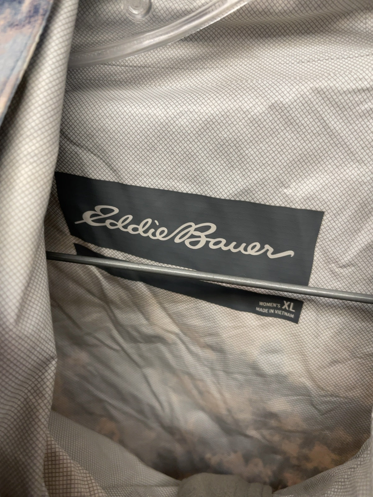 Eddie Bauer Rain Jacket Women's XL Blue/White/Pink