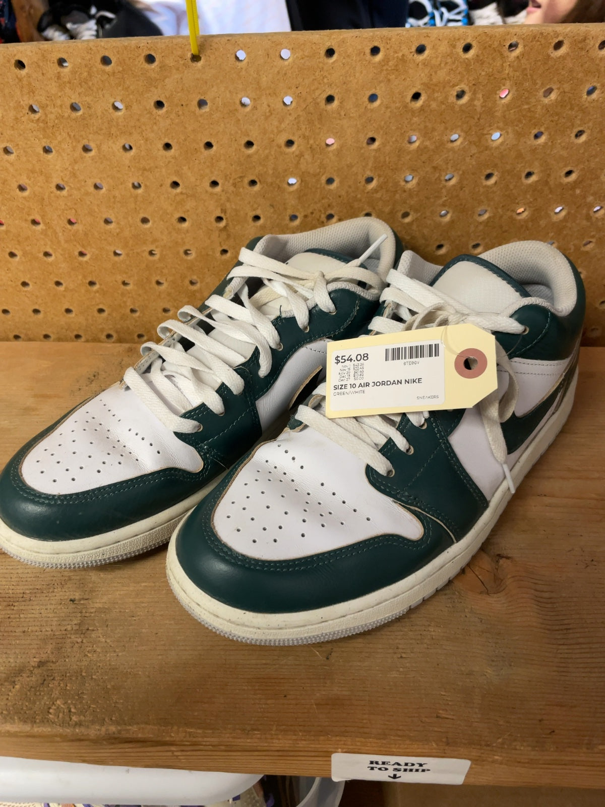 Nike Air Jordan 1 Low Size 10 US Green/White