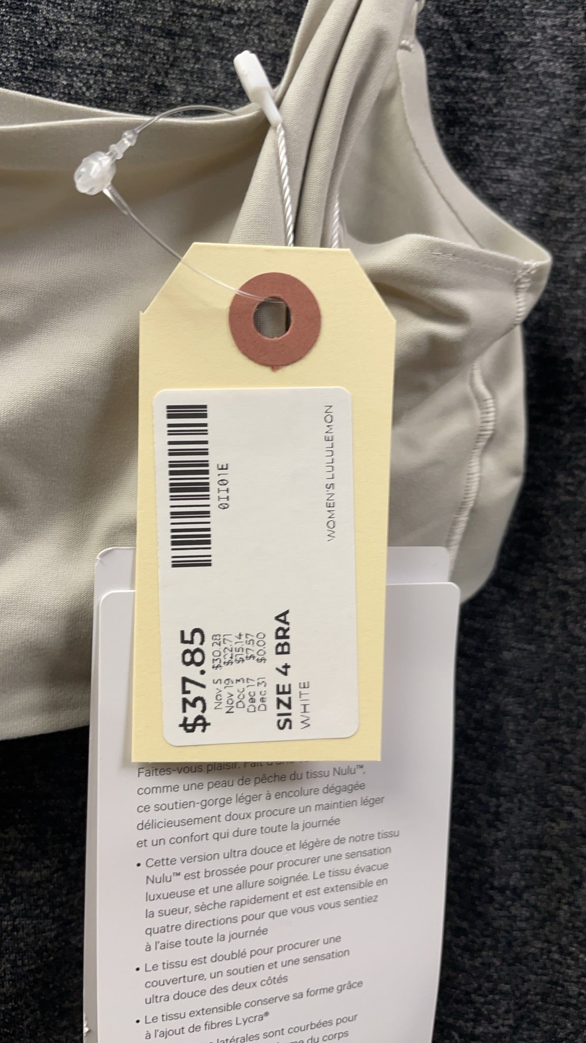 lululemon Size 4 Bra