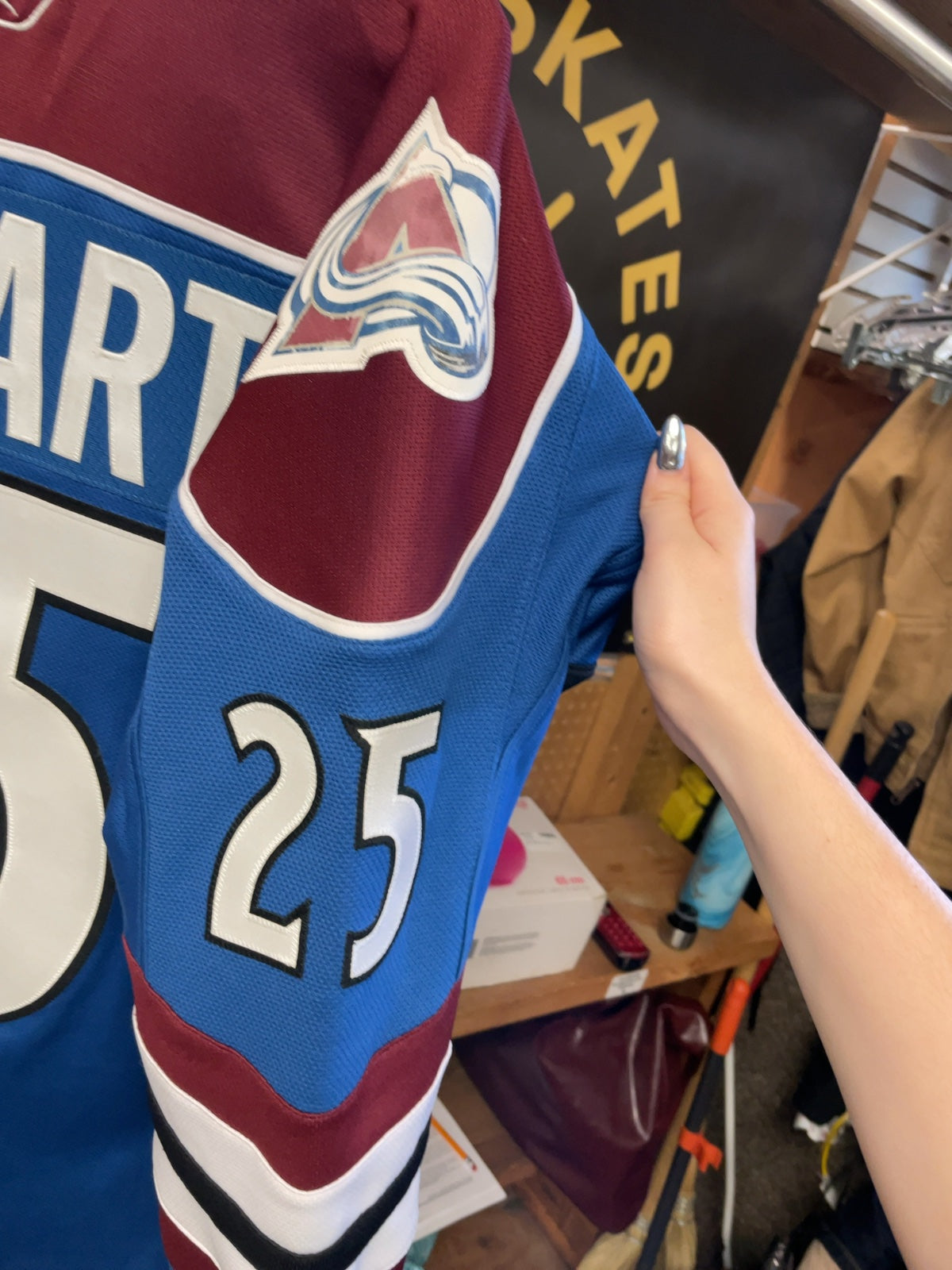 Reebok Colorado Avalanche Stewart #25 Alternate Hockey Jersey Size XL