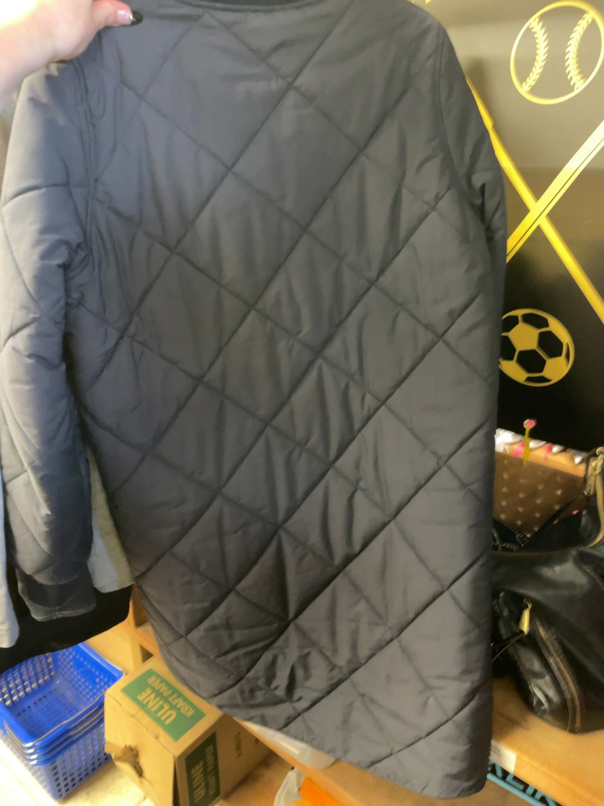 Oak + Fort Quilted Bomber Jacket Size S