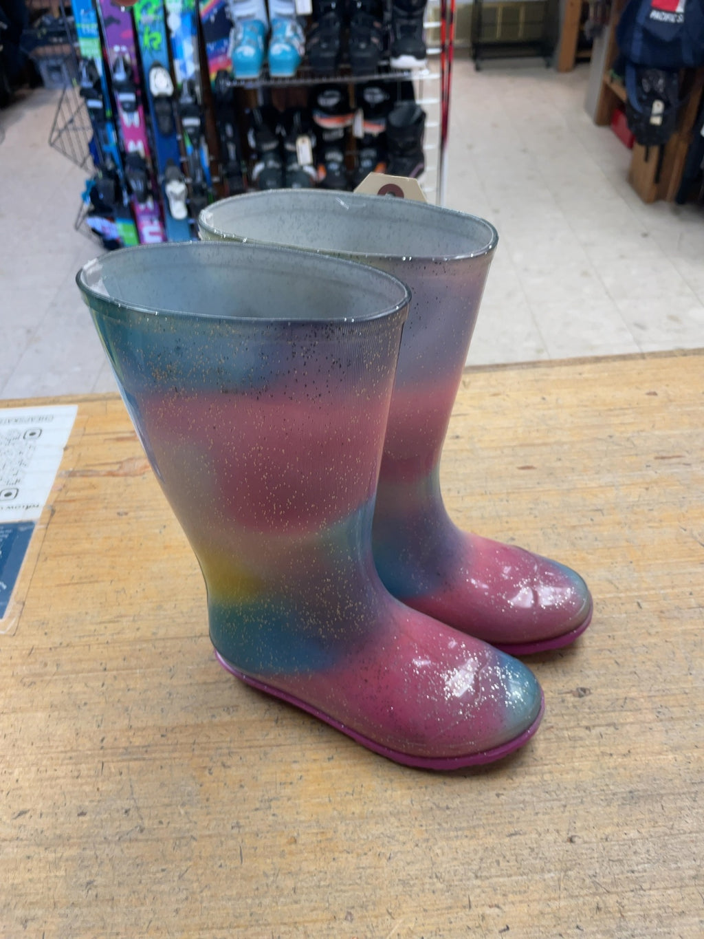 Rain Boots Size 2 Glitter Multicolor