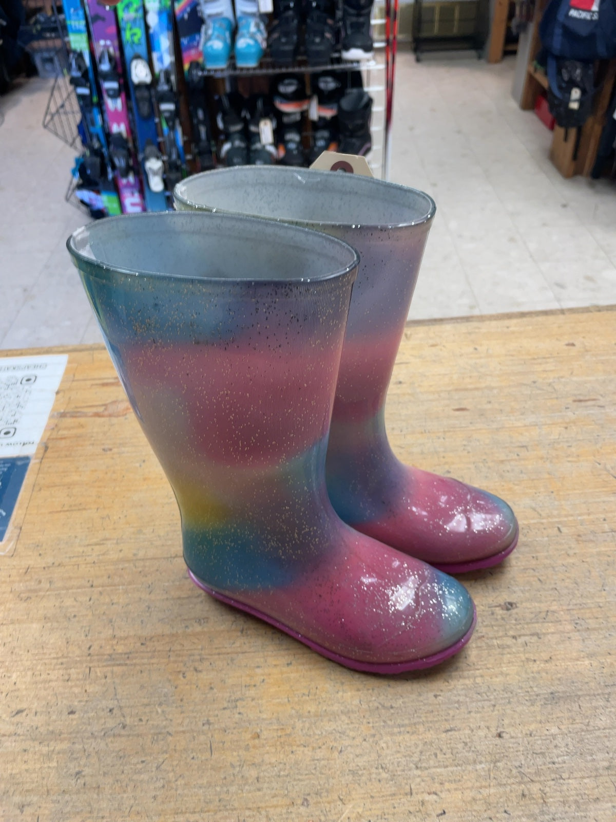 Rain Boots Size 2 Glitter Multicolor
