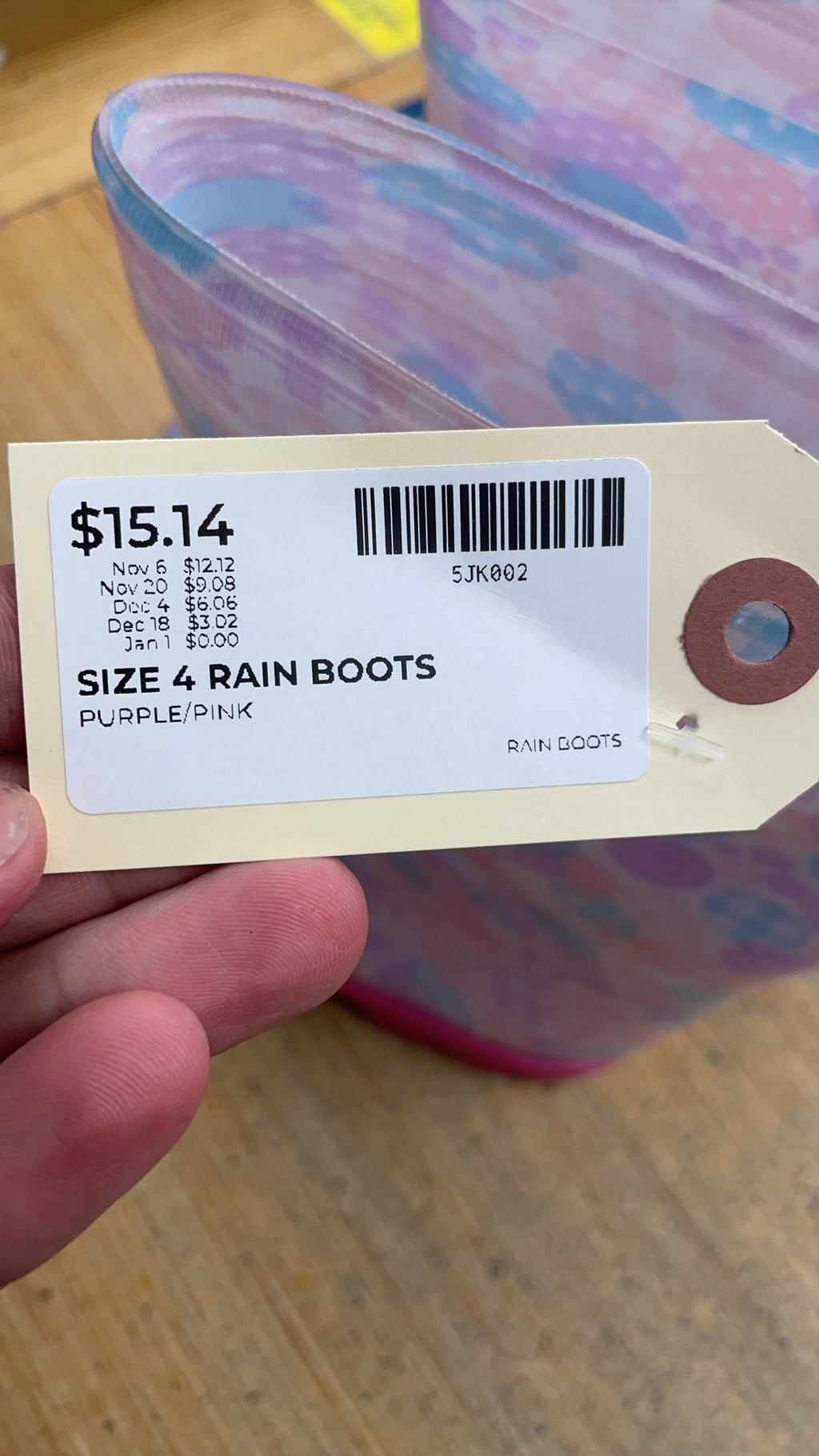 Size 4 Rain Boots