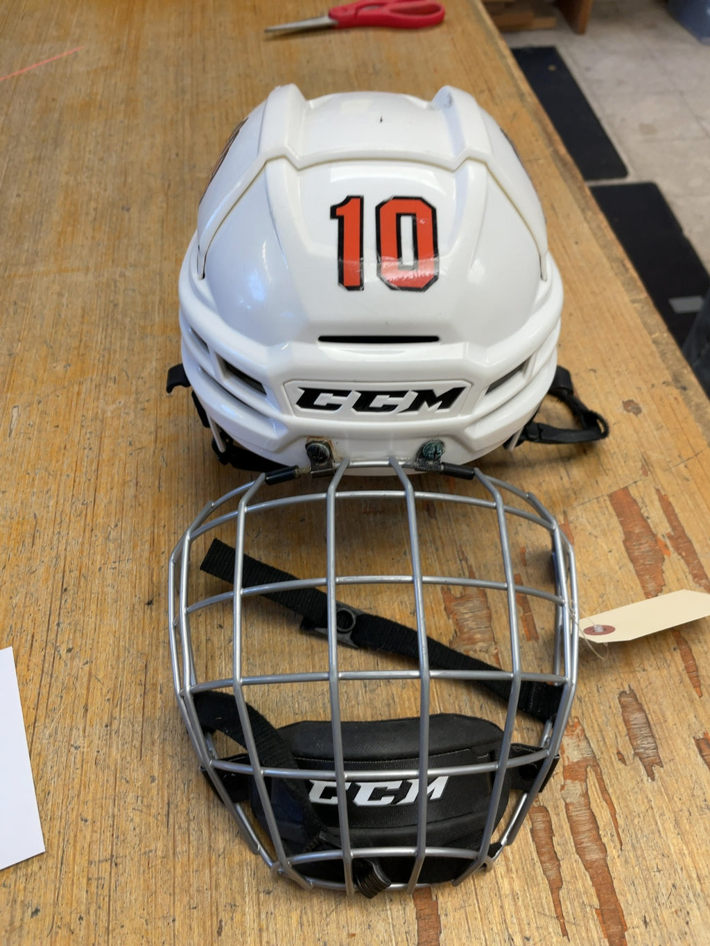 CCM Tacks 310 Size Small White Hockey Helmet with Cage