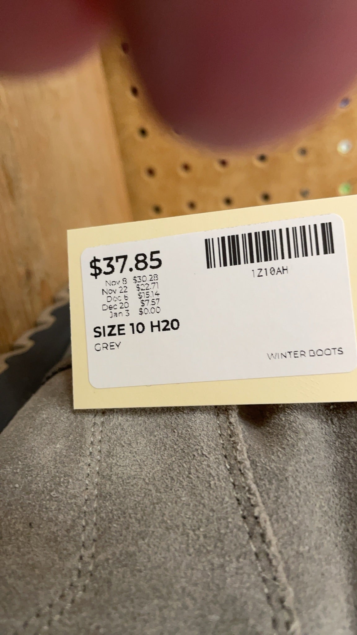 Cougar H2O Size 10 Faux Fur Winter Boots Grey