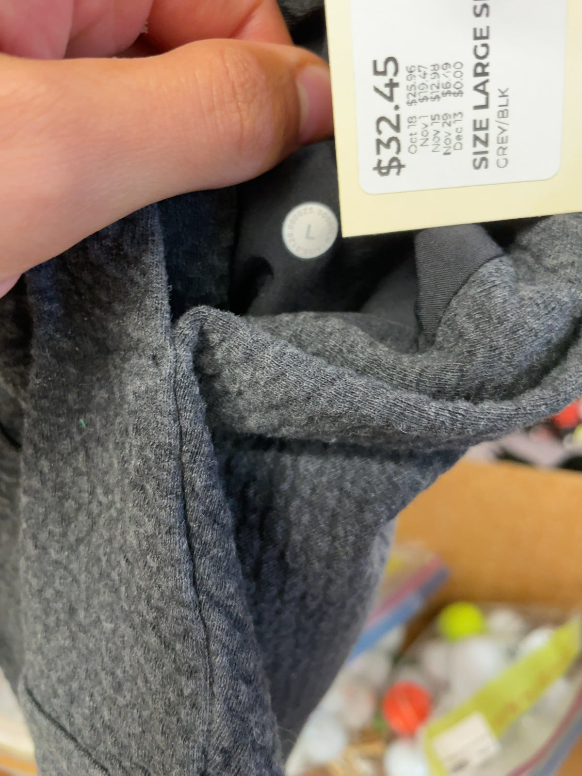 Lululemon Fleece Athletic Shorts Size L Grey/Black