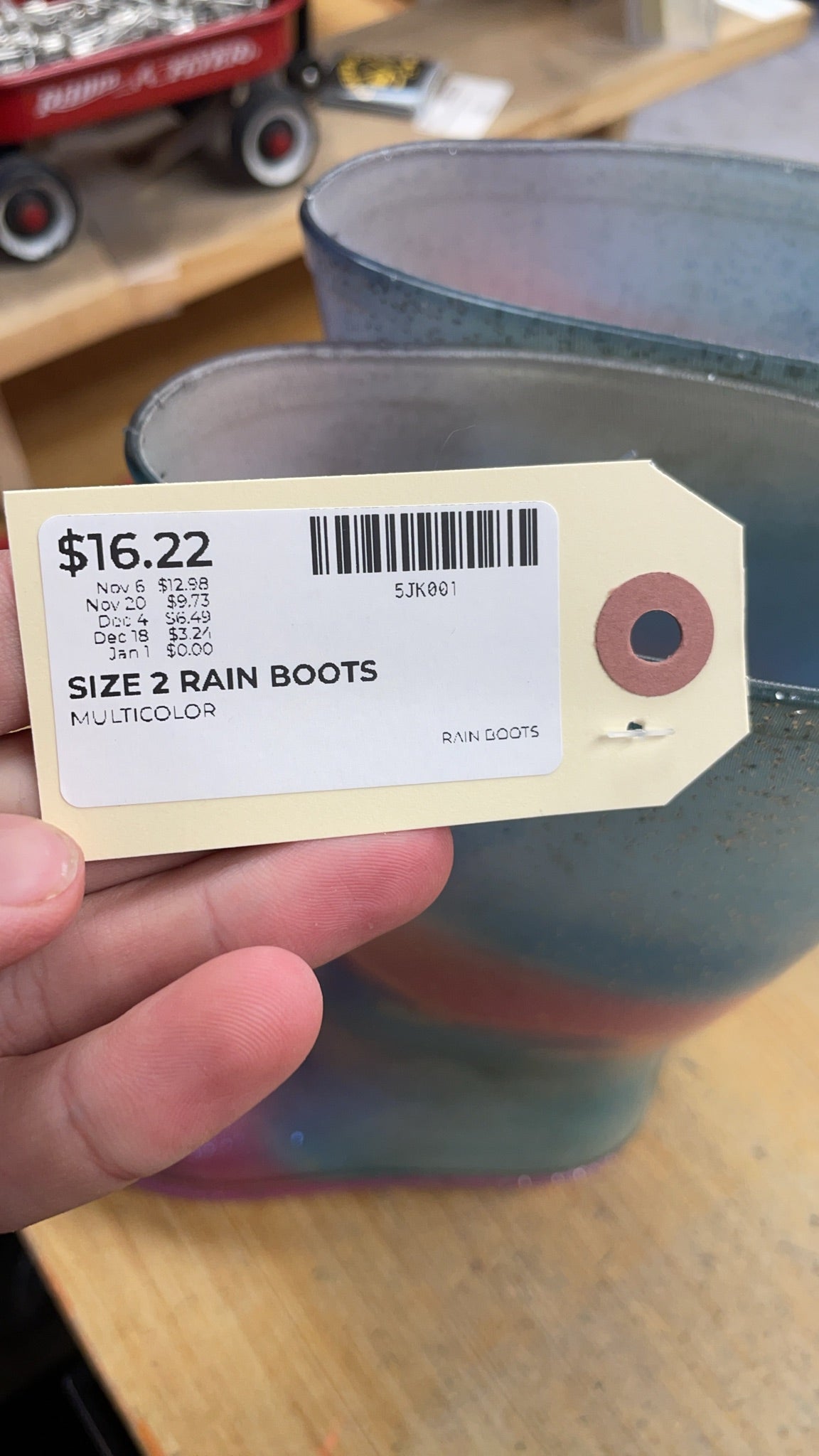 Rain Boots Size 2 Glitter Multicolor