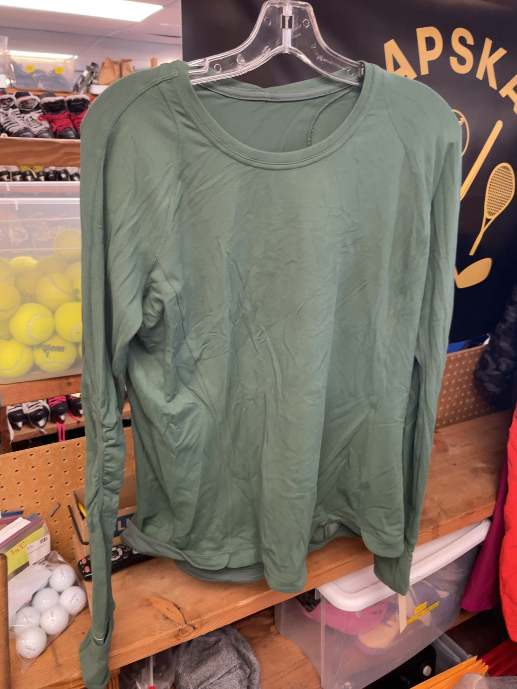 Lululemon Women's Long Sleeve Top Size 12 Green