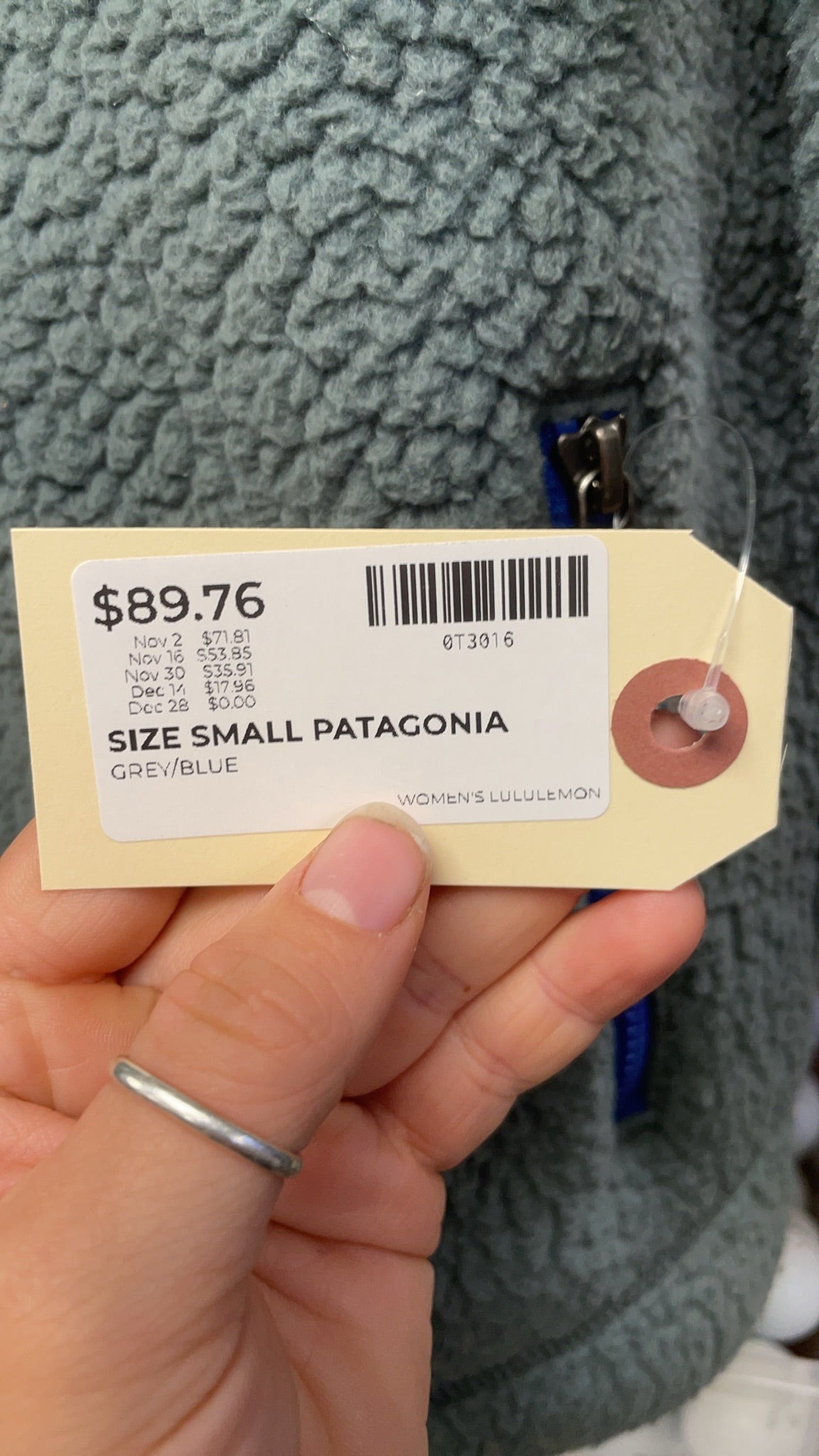 Patagonia Retro Pile Fleece Jacket Size S Grey/Blue
