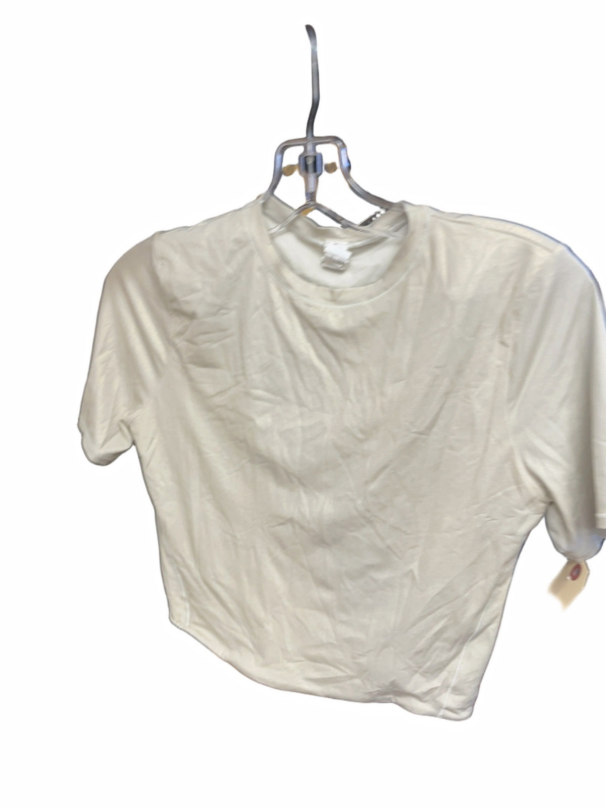 lululemon Cropped T-Shirt Size L Shimmer Off-White