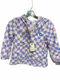 Balabala Hooded Rain Jacket Size 120/60 Purple Checkered