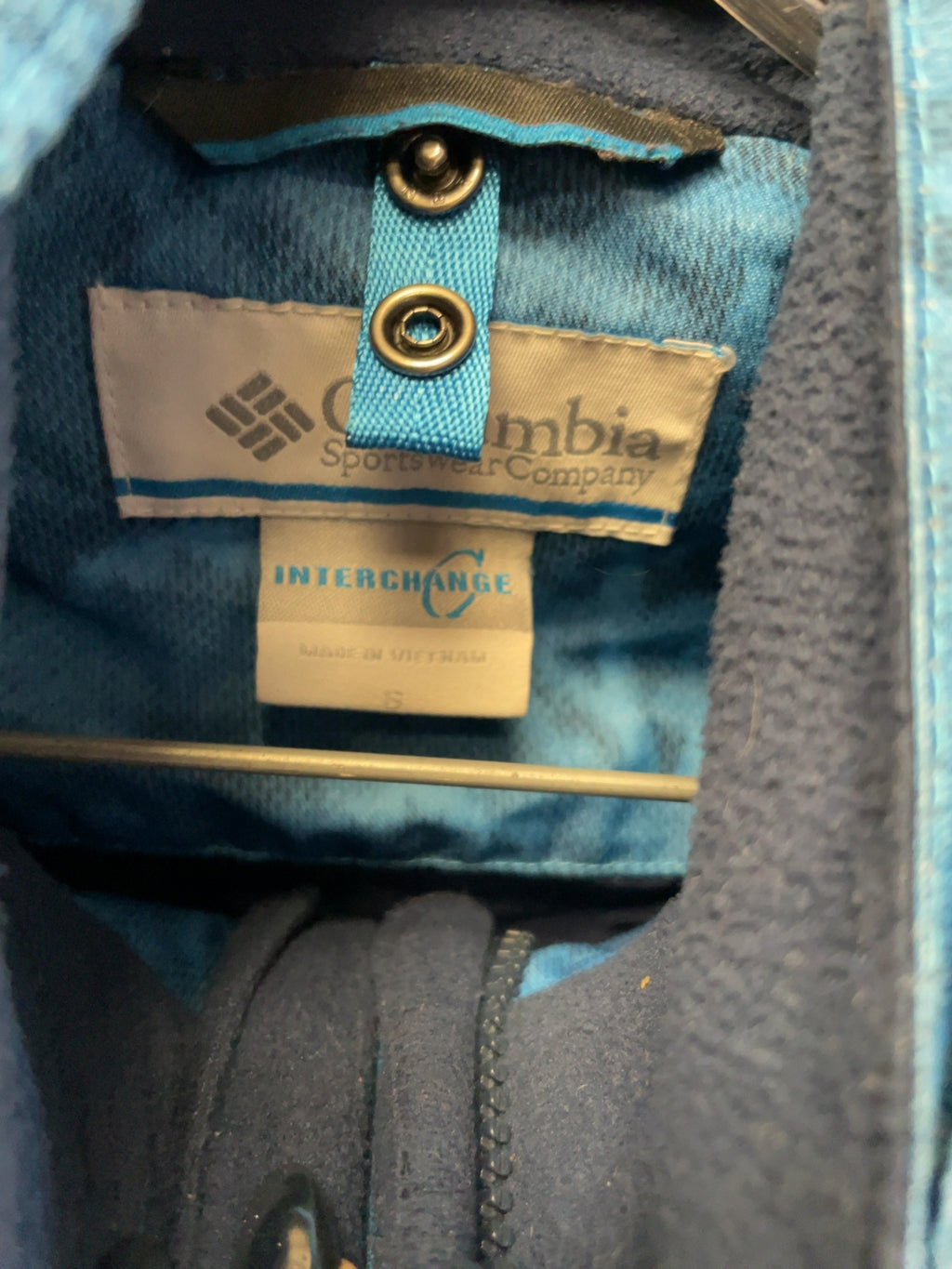 Columbia Interchange Hooded Winter Jacket Size S Blue