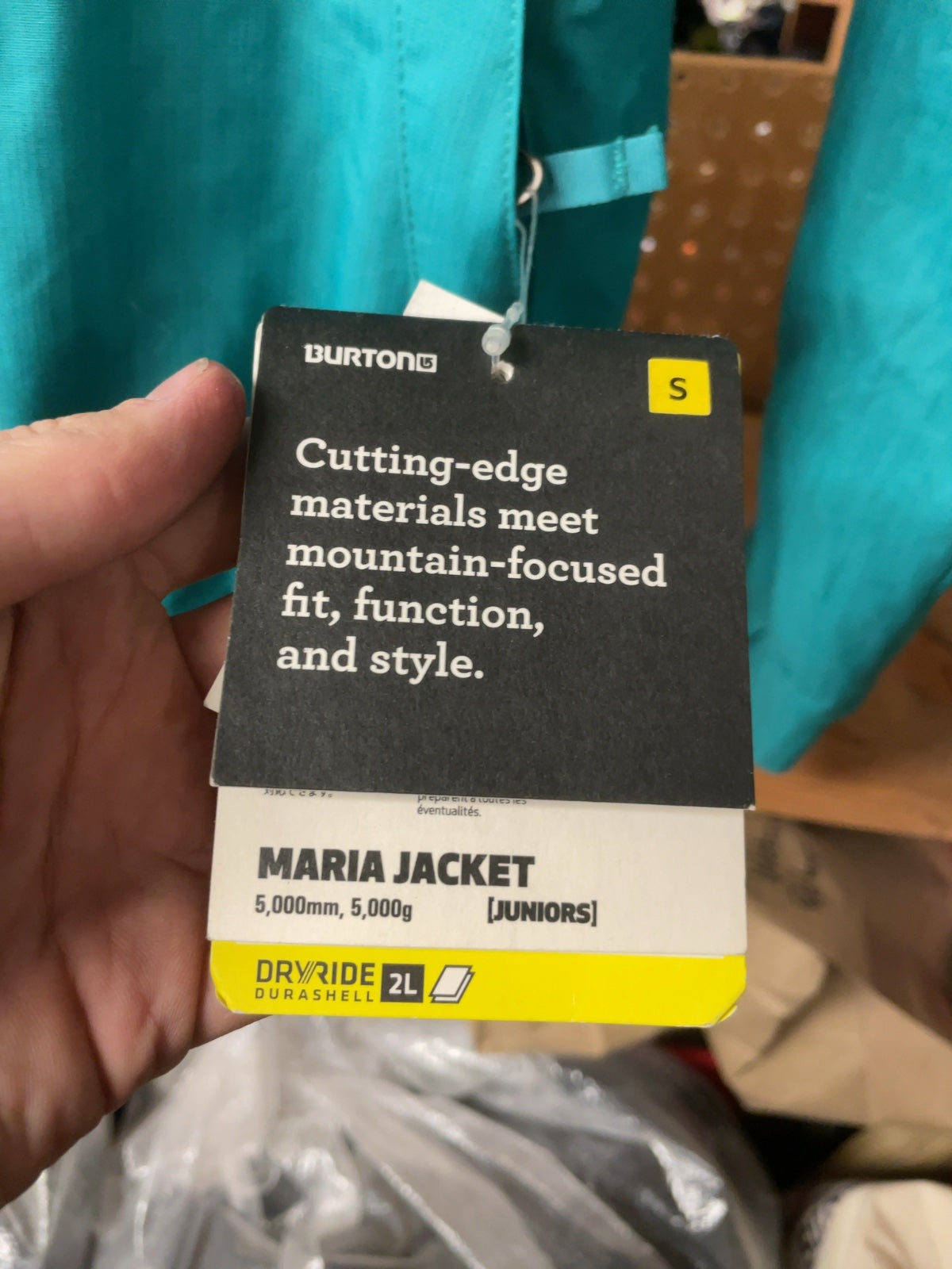 Burton Maria Jacket Size S Juniors Turquoise Snowboard Ski Jacket NWT