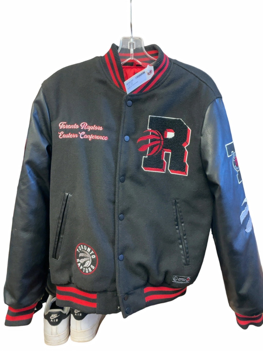 NBA By Josh Denzel Toronto Raptors Varsity Jacket Size XS Black/Red