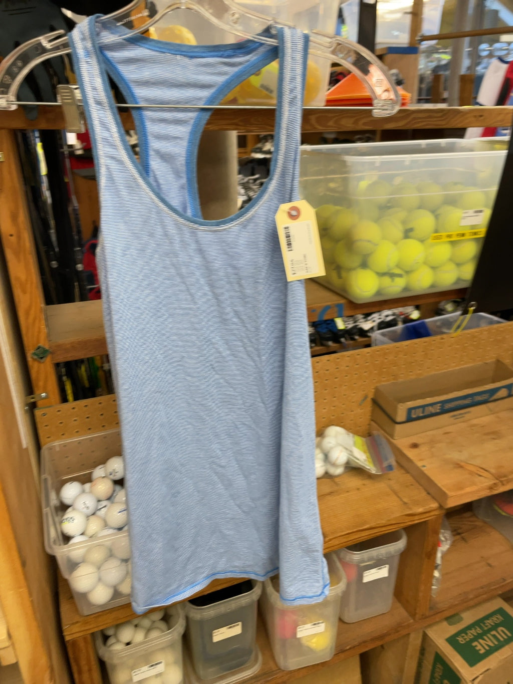 Lululemon Racerback Tank Top Size 8 Blue Striped