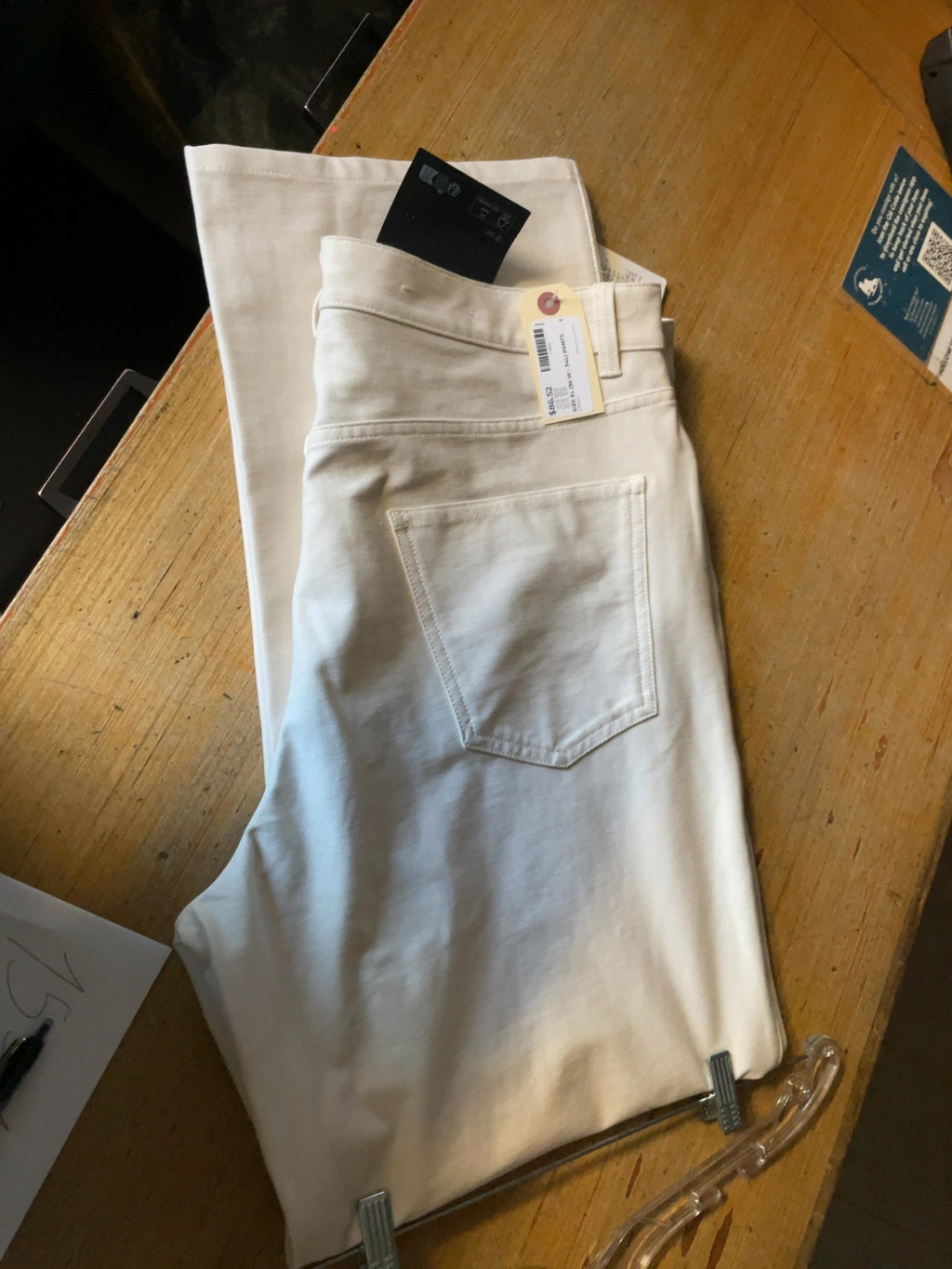 lululemon EasyFive Pant 36W x 34L Utilitech Loose Straight Fit Cream