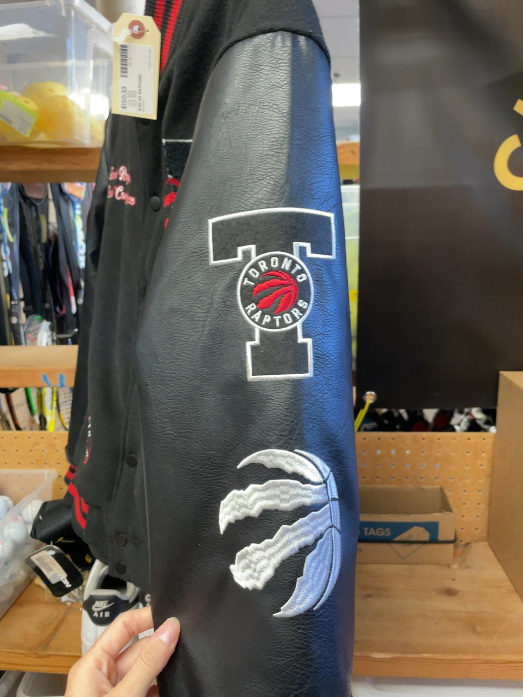 NBA By Josh Denzel Toronto Raptors Varsity Jacket Size XS Black/Red