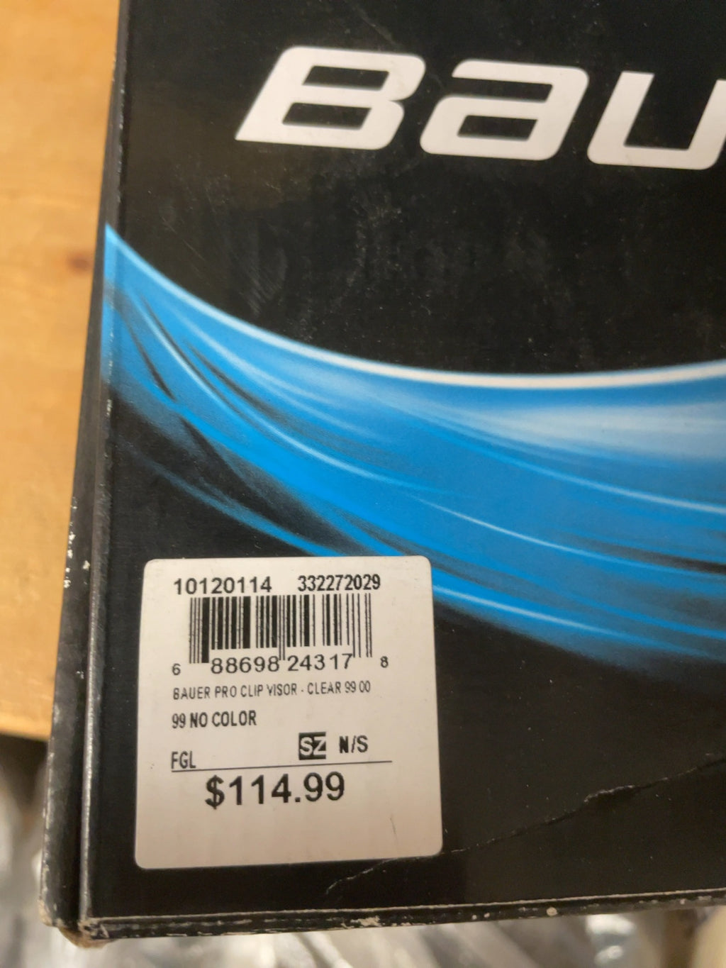 Bauer Pro-Clip Visor Medium SR Straight Clear
