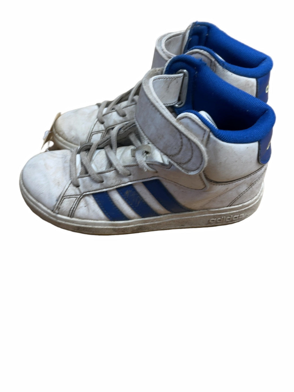 Adidas High Top Sneakers Size 3.5 US White/Blue