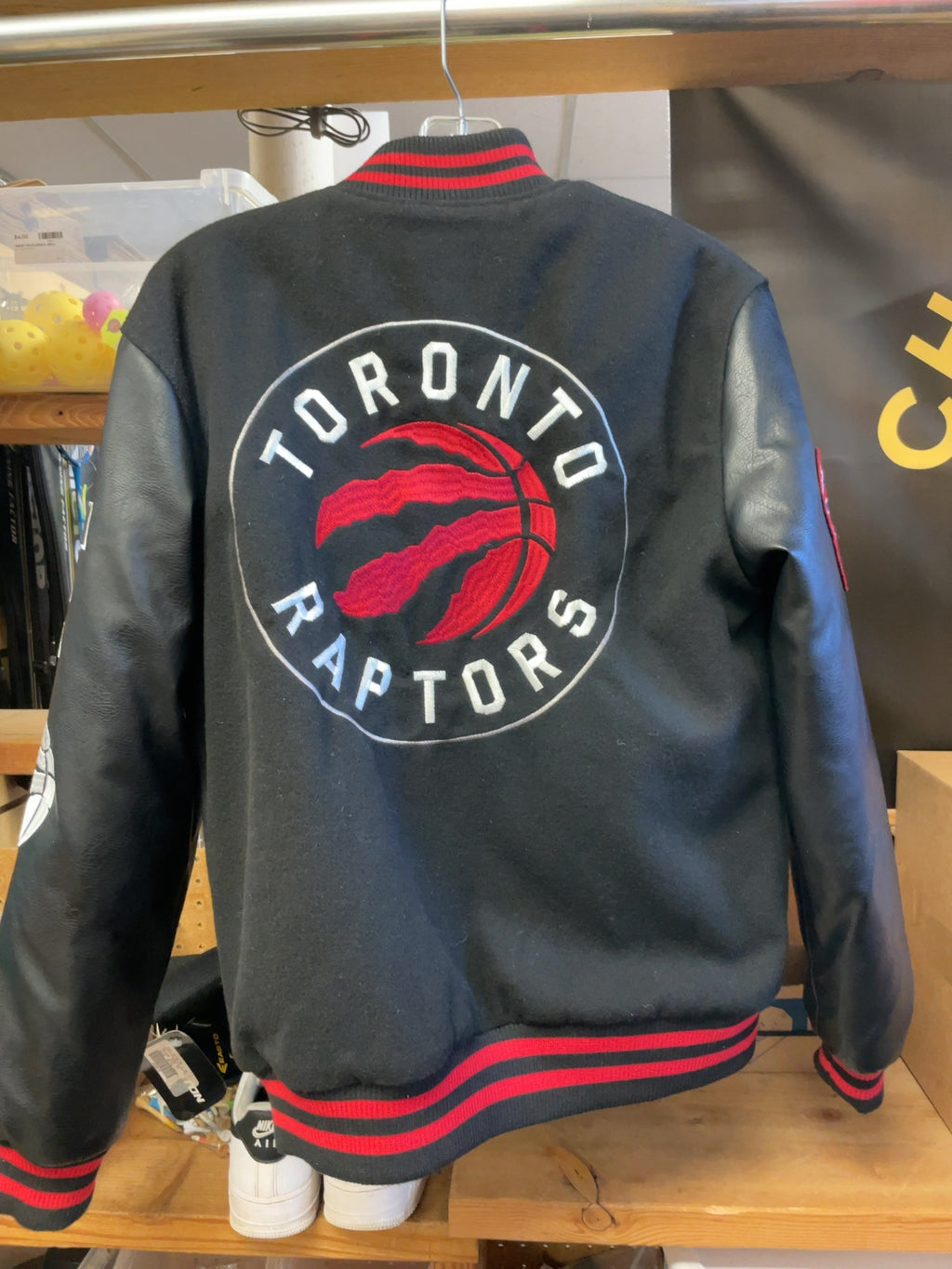 NBA By Josh Denzel Toronto Raptors Varsity Jacket Size XS Black/Red