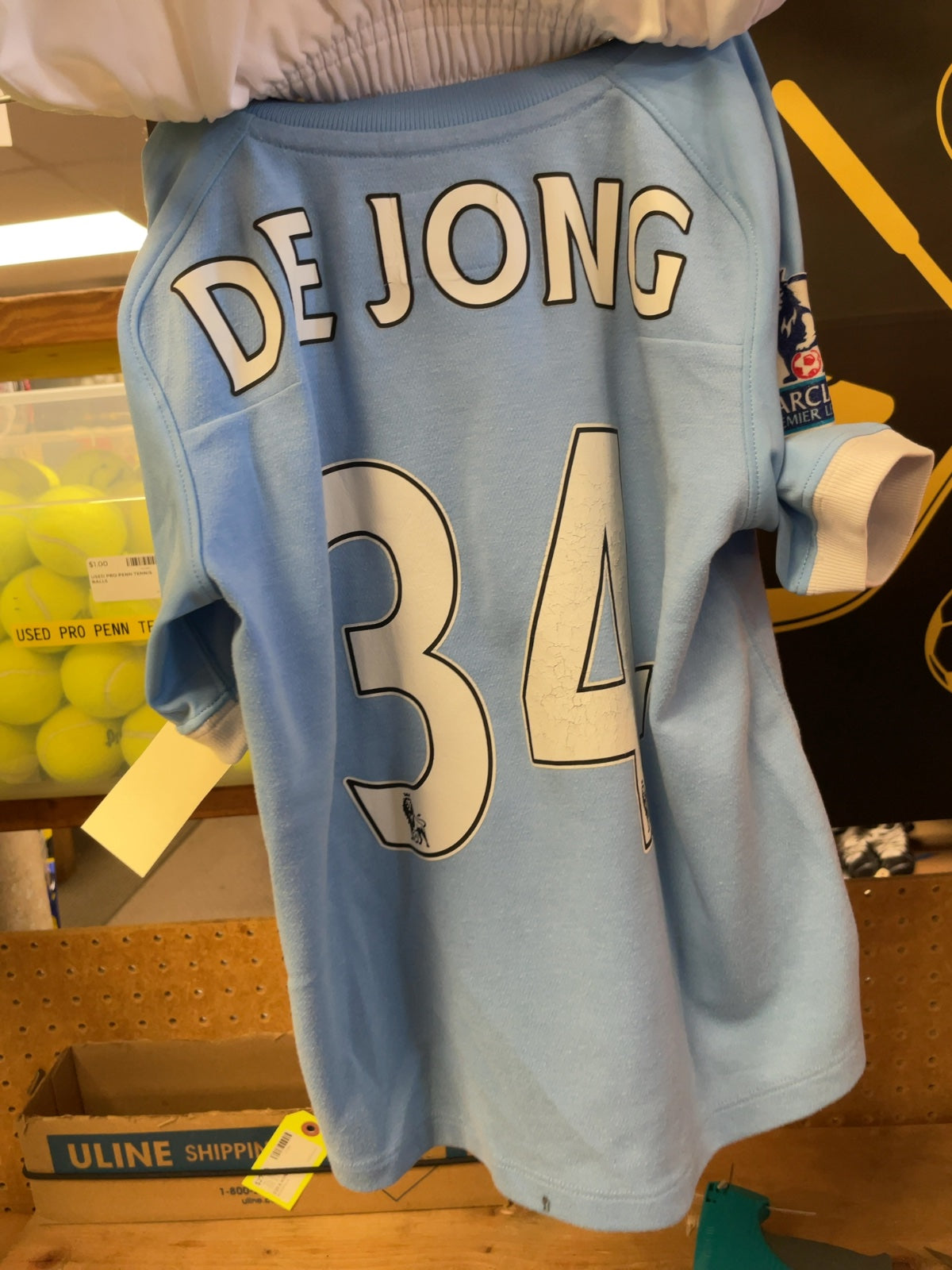 Umbro Manchester City De Jong #34 Soccer Kit Size 4-5 Yrs