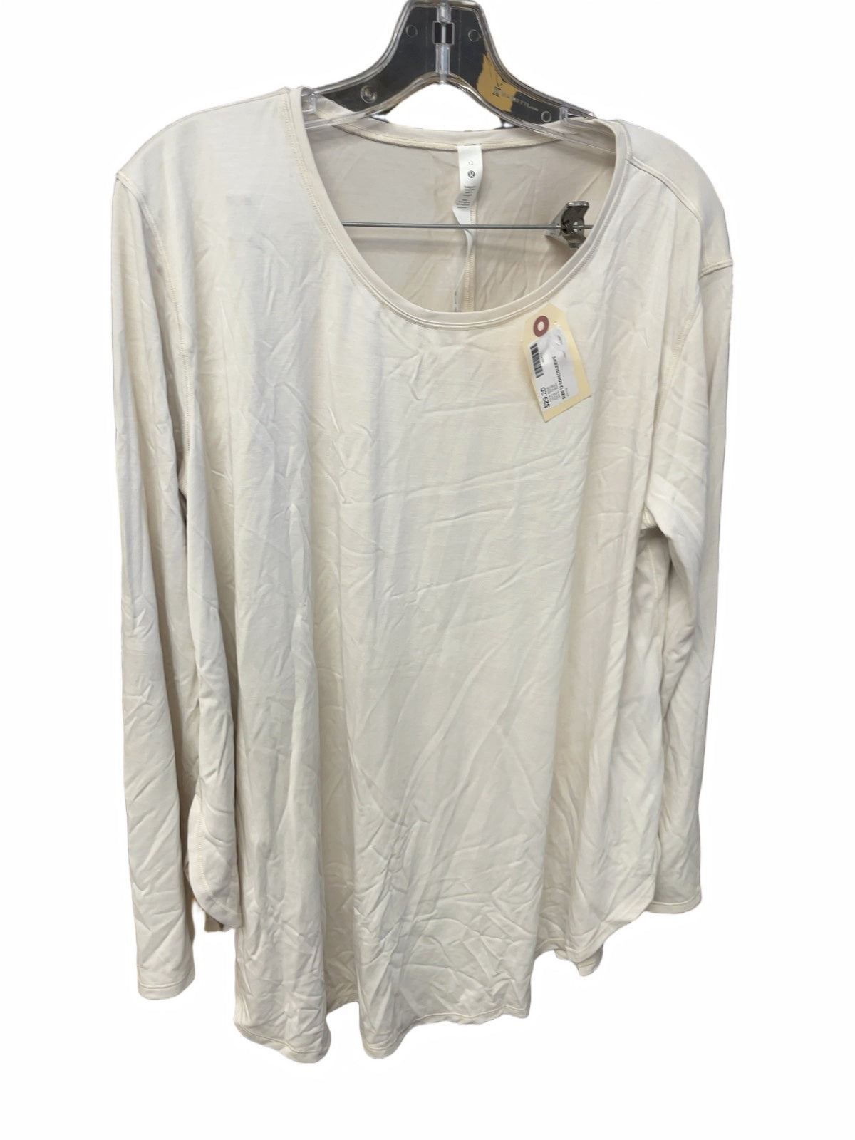 Lululemon Back in Action Long Sleeve Shirt Size 12 Cream