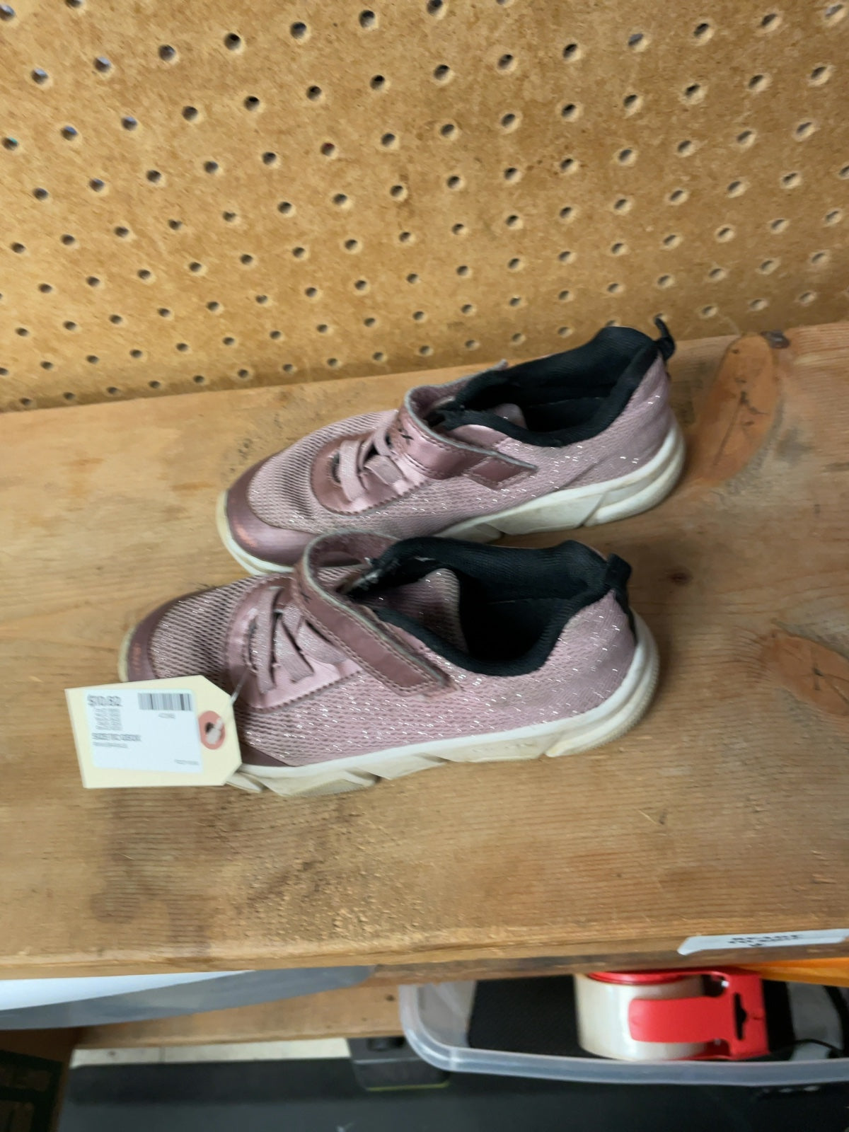 Geox Pink Sparkle Velcro Sneakers Size 11C