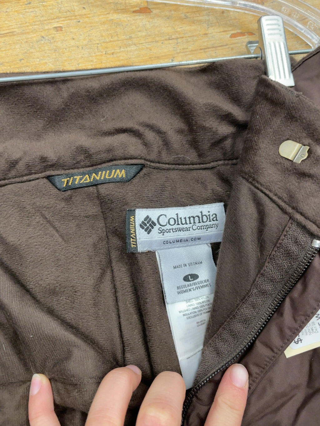 Columbia Titanium Women's Large Regular Snow Pants Brown