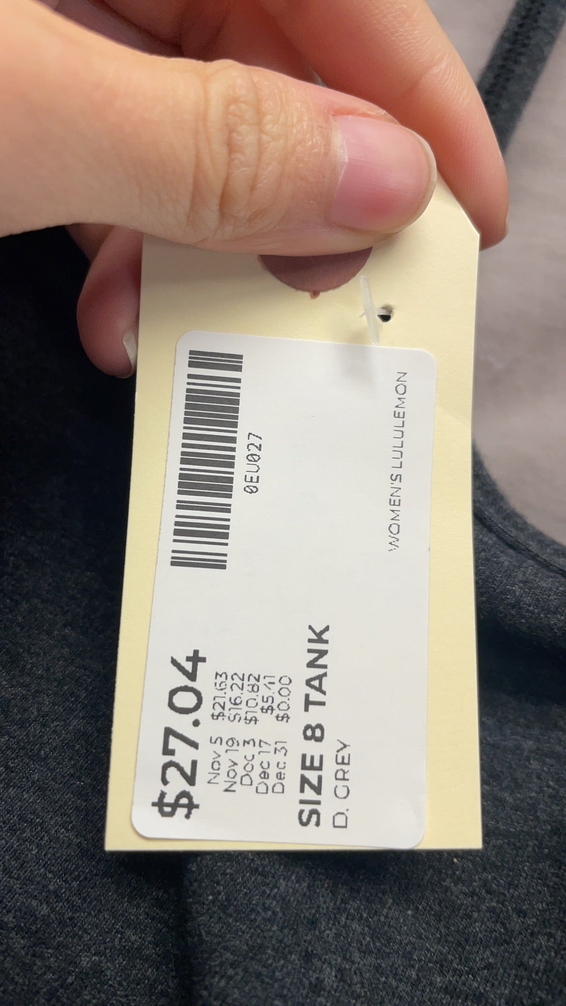 lululemon Size 8 Tank Top