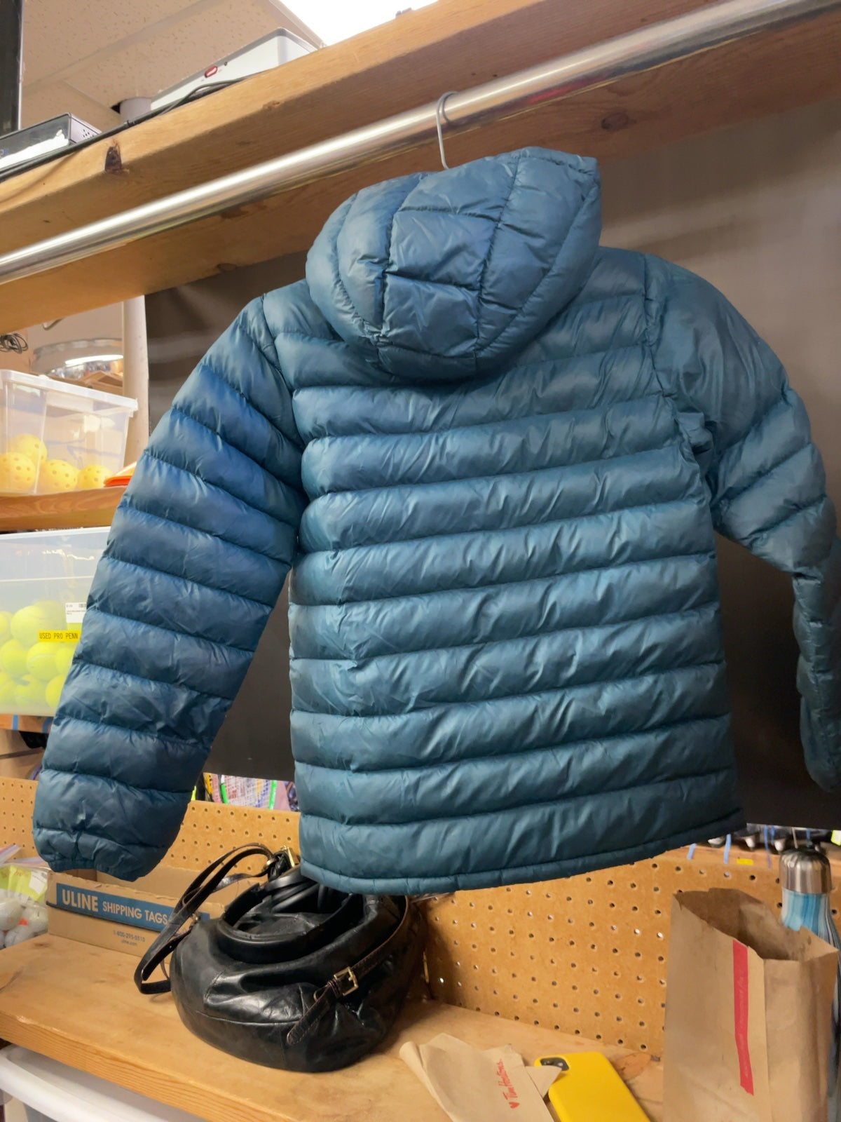 Mountain Warehouse Hooded Puffer Jacket Junior Size 7/8 Blue/Orange