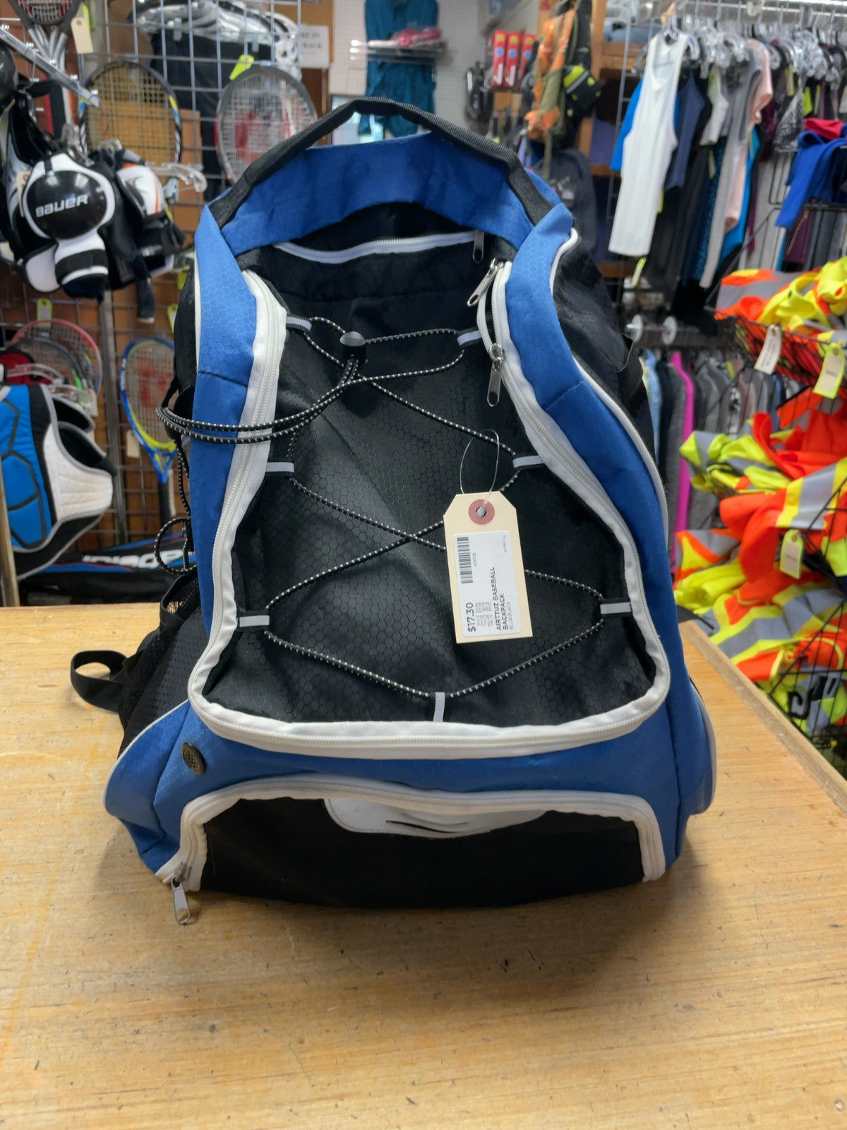 AIRTTUZ Baseball Backpack Blue / Black