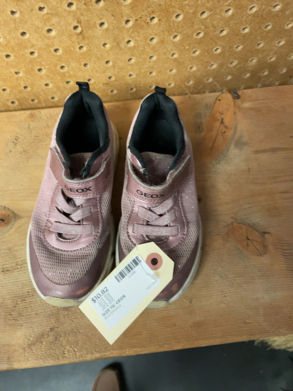 Geox Pink Sparkle Velcro Sneakers Size 11C
