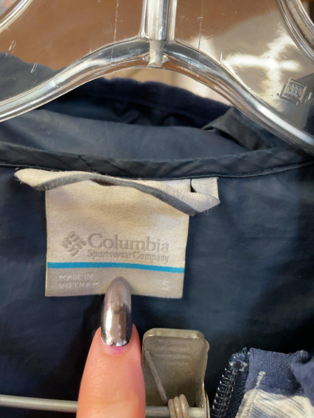 Columbia Size S Hooded Puffer Jacket Grey