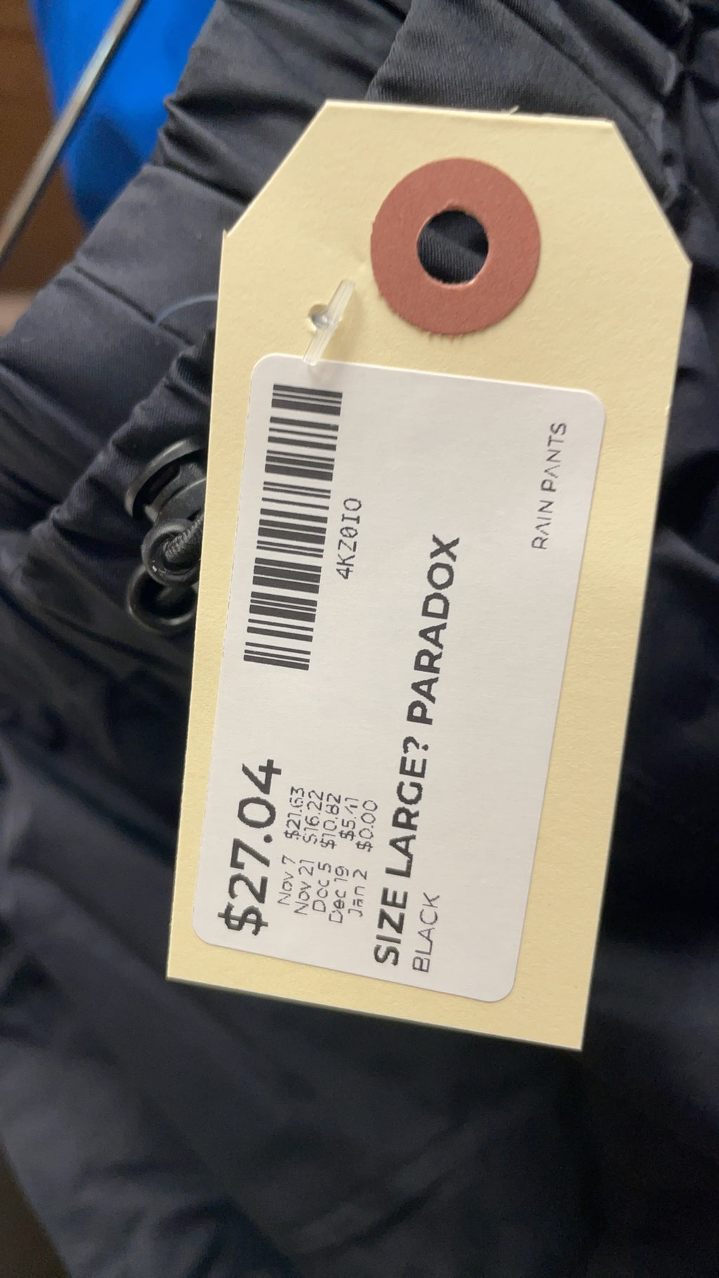 Paradox Rain Pants Size L